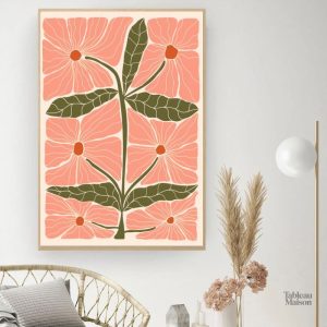 Art mural floral élégant pour décoration intérieure