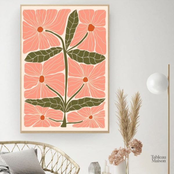 Art mural floral élégant pour décoration intérieure