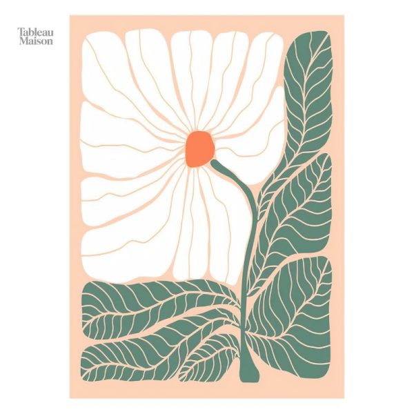 Œuvre d'art minimaliste représentant des fleurs
