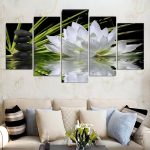 Tableau fleur de lotus artistique en couleurs vives