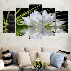 Tableau fleur de lotus artistique en couleurs vives