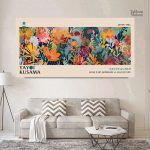 Tableau Fleur Japonais en style Street Art