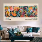 Art mural floral inspiré du Japon