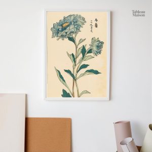 Tableau Antique de Fleur Japonaise