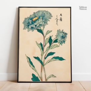 Fleur Japonaise sur toile, style antique