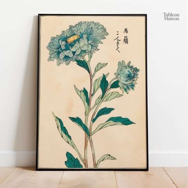 Fleur Japonaise sur toile, style antique