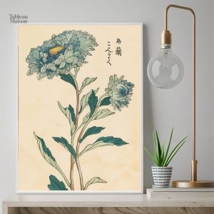 Tableau japonais avec motif floral traditionnel