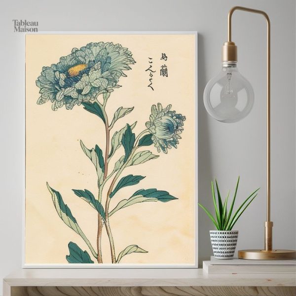 Tableau japonais avec motif floral traditionnel