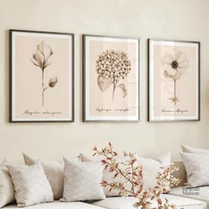 Fleurs stylisées sur fond épuré