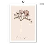 Art mural minimaliste avec motif floral