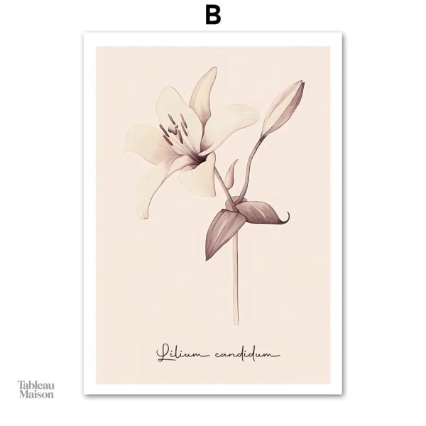 Tableau moderne de fleurs délicates