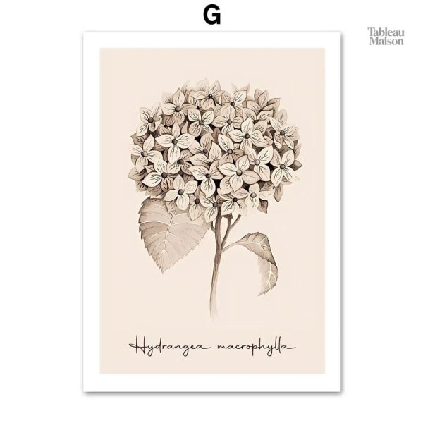 Décor mural floral en style minimaliste