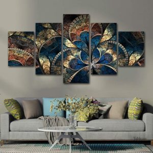 Tableau abstrait de fleurs colorées