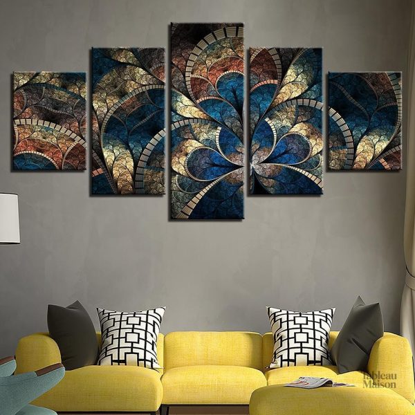 Art mural de fleurs en style abstrait