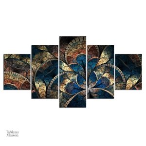 Oeuvre d'art abstraite avec motifs floraux