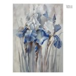 Composition artistique florale dans des tons blancs et bleus