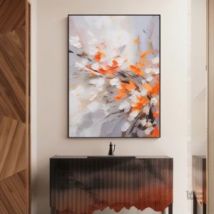 Art mural moderne avec des fleurs abstraites