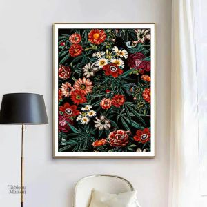 Tableau fleurs exotiques colorées en décoration murale