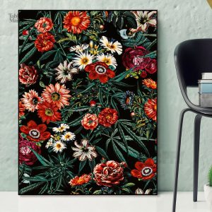 Art mural fleurs exotiques pour un intérieur tropical
