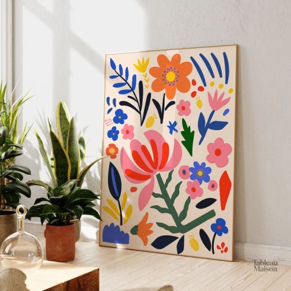 Tableau Fleurs Pop Art coloré et moderne