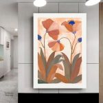 Tableau fleurs terracotta élégant pour décoration intérieure