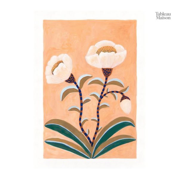 Tableau décoratif fleurs en terre cuite, ambiance chaleureuse