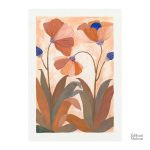 Illustration florale terracotta, ajout coloré pour votre espace