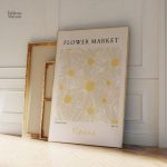 Art mural représentant un marché de fleurs colorées