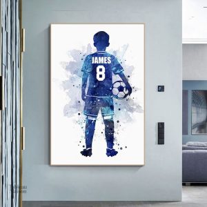Tableau décoratif bleu inspiré du sport football