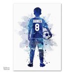 Décoration murale aquarelle bleue pour les amateurs de foot