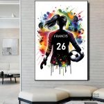 Tableau artistique sur le thème du football féminin