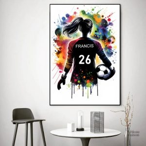 Design moderne mettant en avant le foot féminin