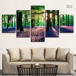 Tableau Forêt fleurie : paysage coloré et vivant