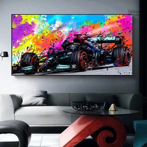Tableau vibrant de Formule 1, idéal pour les passionnés