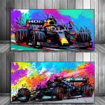 Œuvre pop art sur le thème de la Formule 1, décoration unique