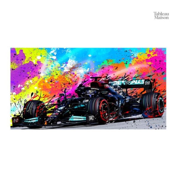 Décoration murale pop art célébrant la Formule 1 et son dynamisme