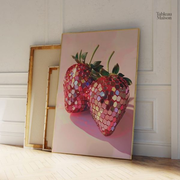 Tableau Fraise Disco coloré et moderne pour décoration intérieure