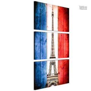 Œuvre d'art représentant les symboles de la France en tableau décoratif