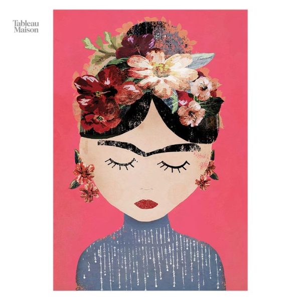 Œuvre d'art Frida Kahlo en style naïf