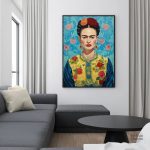 Tableau Frida Kahlo en tenue traditionnelle colorée