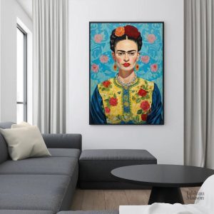Tableau Frida Kahlo en tenue traditionnelle colorée