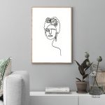 Tableau Frida Kahlo minimaliste en ligne continue