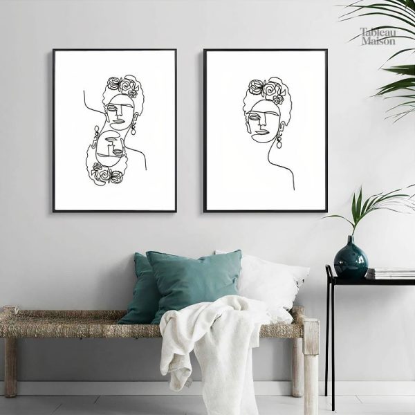 Art minimaliste inspiré par Frida Kahlo