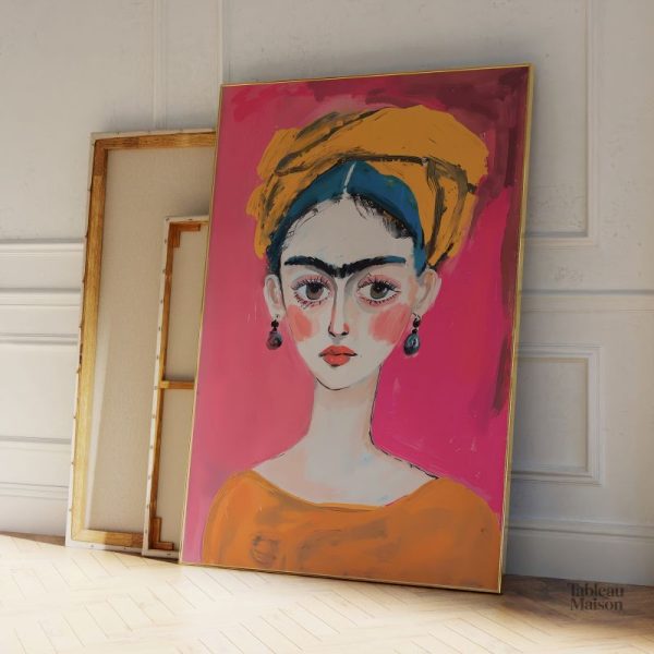 Art mural inspiré par Frida Kahlo, esthétique moderne