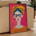 Tableau coloré de Frida Kahlo, style Pop Art