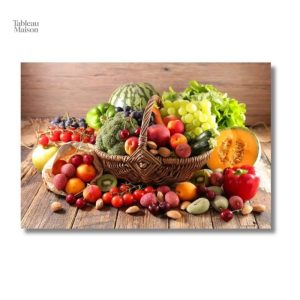 Art mural cuisine sur le thème des fruits et légumes