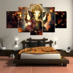 Tableau de Ganesh coloré, art mural inspirant