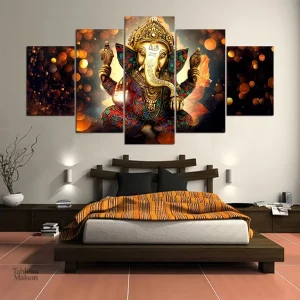 Tableau de Ganesh coloré, art mural inspirant