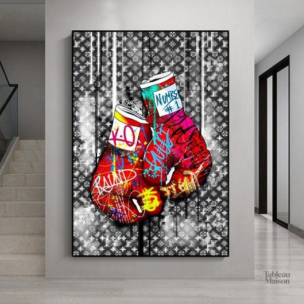 Tableau Gants de Boxe Street Art