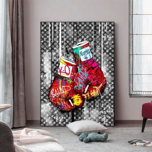 Tableau artistique sur le thème du boxe